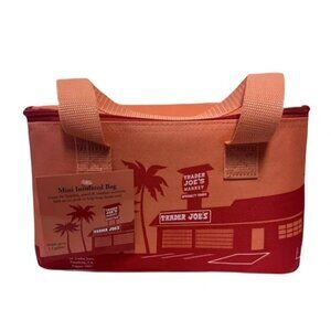 Trader Joe's Peach Pink Salmon Mini Insulated Bag Tote